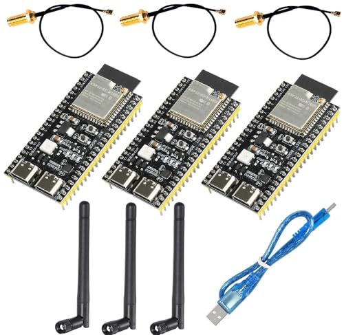 DUBEUYEW 3pcs ESP32-S3 DevKitC-1 N16R8 ESP32 S3 WROOM-1-N16R8 WiFi Modul + 5.0 Bluetooth Internet Entwicklungsboard mit 2.4GHz Antenne und einem Datenkabel DUBEUYEW 3pcs ESP32-S3 DevKitC-1 N16R8 ESP32 S3 WROOM-1-N16R8 WiFi Modul + 5.0 Bluetooth Internet Entwicklungsboard mit 2.4GHz Antenne und einem Datenkabel von DUBEUYEW