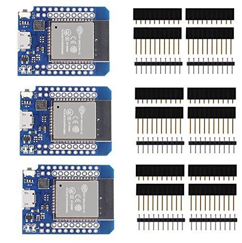 DUBEUYEW ESP32 ESP-WROOM-32 WLAN Upgrade Mini WiFi + Bluetooth IoT Entwicklungsboard 5V Kompatibel für Arduino (3 Stück) von DUBEUYEW