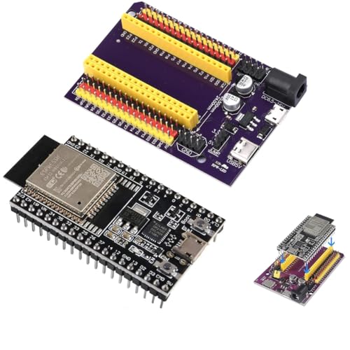 DUBEUYEW ESP32 ESP32-WROOM-32D CP2102 ESP32 Devkit V4 Modul 2,4 GHz Dual-Mode WiFi + Bluetooth Dual Cores Mikrocontroller Prozessor, mit einem Breakout Board DUBEUYEW ESP32 ESP32-WROOM-32D CP2102 ESP32 Devkit V4 Modul 2,4 GHz Dual-Mode WiFi + Bluetooth Dual Cores Mikrocontroller Prozessor, mit einem Breakout Board von DUBEUYEW