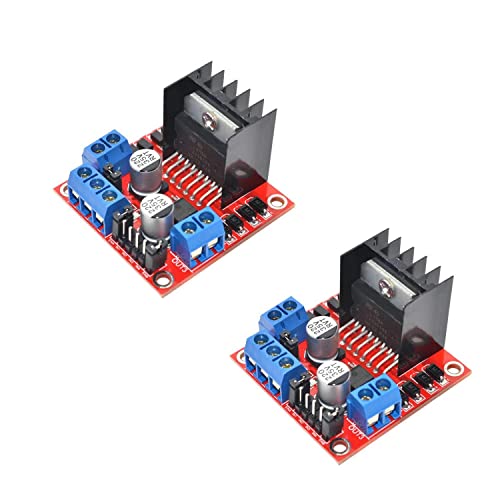 DUBEUYEW L298N Motor Drive Controller Board Modul Dual H Bridge DC Stepper für Arduino Smart Car Robot MEGA R3 2560 ESP32 ESP826 (2 Stück) von DUBEUYEW