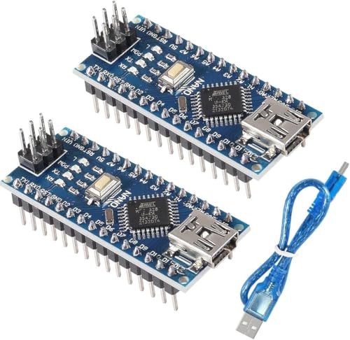 DUBEUYEW Nano-Modul gelötet, Nano-Board CH340-Chip, 5 V 16 MHz für Arduino, mit einem Mini-USB-Micro-Kabel 2pcs von DUBEUYEW