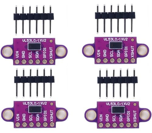DUBEUYEW VL53L0X Time-of-Flight Entfernungssensor Flugmessung ToF Laser Range Finder 940nm Laser Detect Modul für Arduino (4PCS) von DUBEUYEW