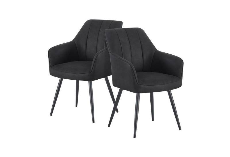 DUBI Möbel 4-Fußstuhl THOMAS-AMIE, 4-Fuss Gestell Schwarz 2er-Set von DUBI Möbel