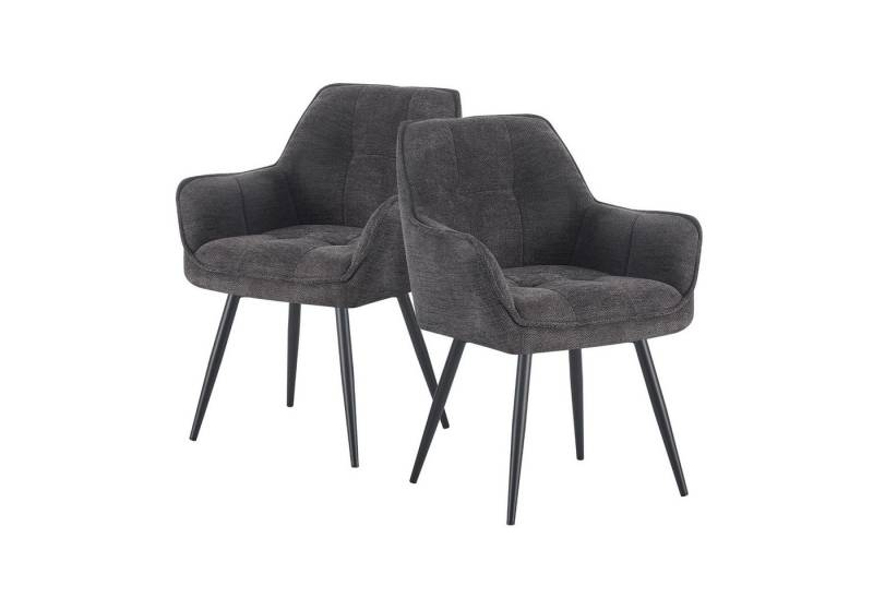 DUBI Möbel 4-Fußstuhl THOMAS-LUNA, 4-Fuss Gestell Schwarz 2er-Set von DUBI Möbel