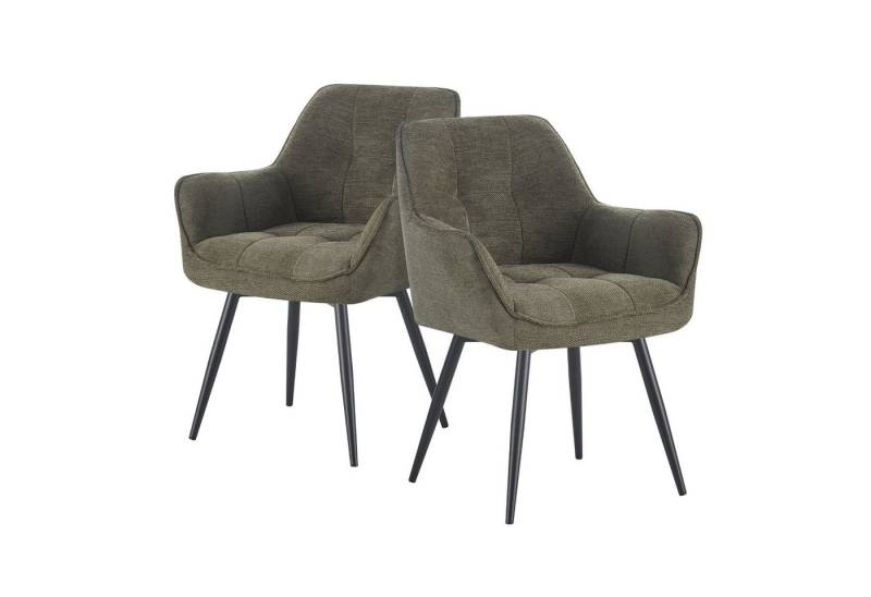 DUBI Möbel 4-Fußstuhl THOMAS-LUNA, 4-Fuss Gestell Schwarz 2er-Set von DUBI Möbel