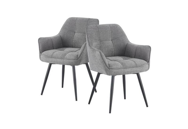 DUBI Möbel 4-Fußstuhl THOMAS-LUNA, 4-Fuss Gestell Schwarz 2er-Set von DUBI Möbel
