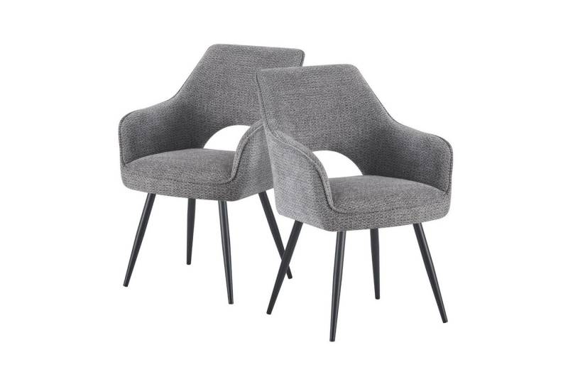 DUBI Möbel 4-Fußstuhl THOMAS-RAYA, 4-Fuss Gestell Schwarz 2er-Set von DUBI Möbel