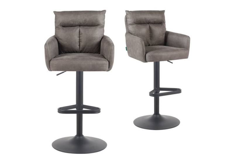 DUBI Möbel Barhocker Aris, Matt-Schwarz, 360° drehbar, höhenverstellbar im 2er-Set von DUBI Möbel