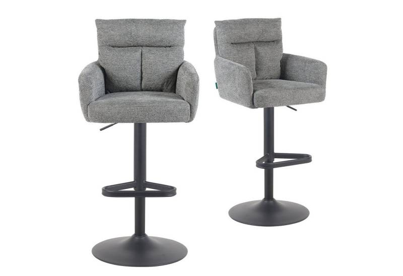 DUBI Möbel Barhocker Aris 2er-Set, Matt-Schwarz, 360° drehbar, höhenverstellbar im 2er-Set von DUBI Möbel
