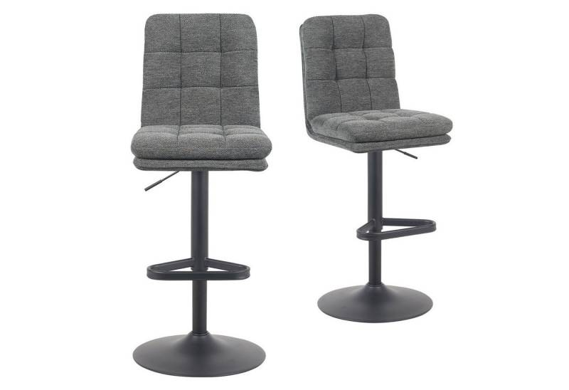 DUBI Möbel Barhocker Enno, Matt-Schwarz, 360° drehbar, höhenverstellbar im 2er-Set von DUBI Möbel