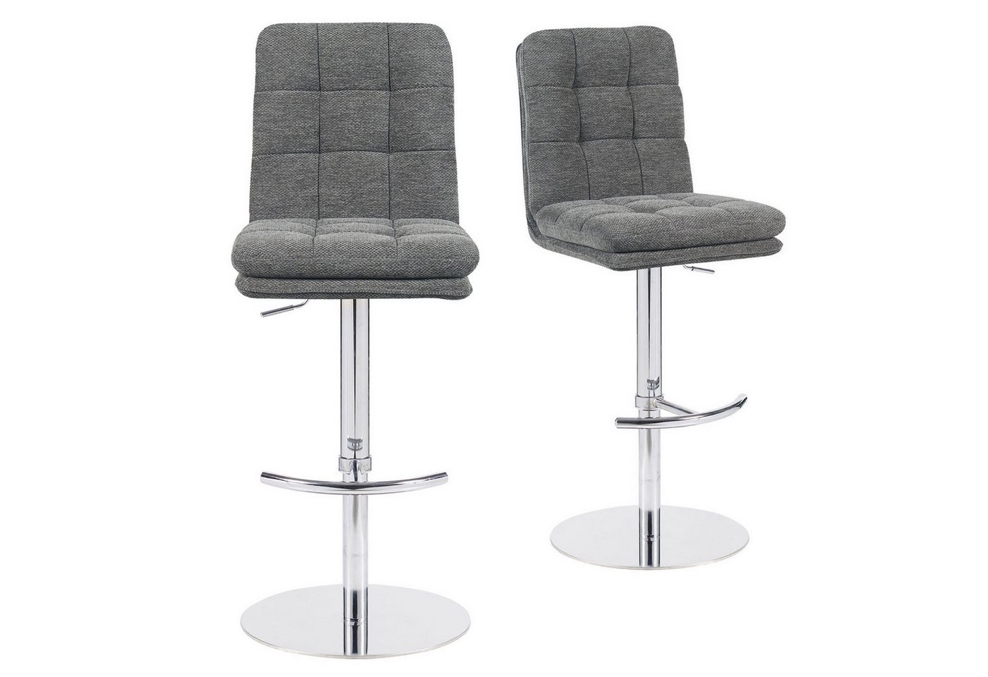 DUBI Möbel Barhocker Juno 2er-Set, Chrom, 360° drehbar, höhenverstellbar im 2er-Set DUBI Möbel Barhocker Juno 2er-Set, Chrom, 360° drehbar, höhenverstellbar im 2er-Set von DUBI Möbel