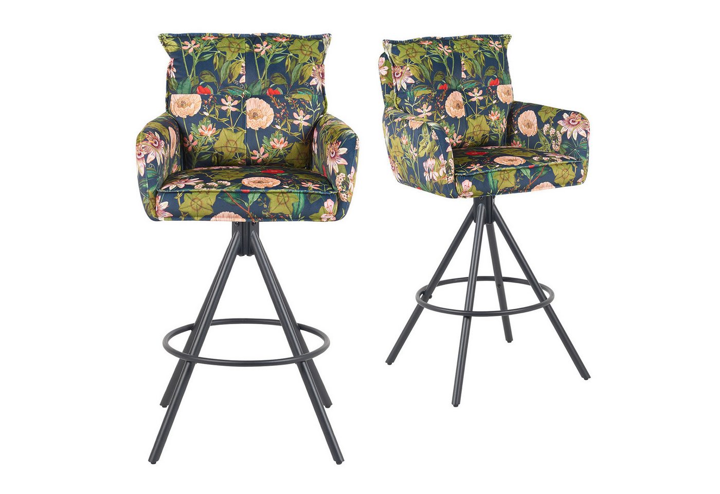 DUBI Möbel Barhocker Kira 2er-Set, Chrom, 360° drehbar, höhenverstellbar im 2er-Set DUBI Möbel Barhocker Kira 2er-Set, Chrom, 360° drehbar, höhenverstellbar im 2er-Set von DUBI Möbel