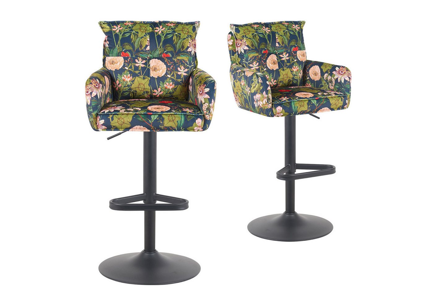 DUBI Möbel Barhocker Kira 2er-Set, Chrom, 360° drehbar, höhenverstellbar im 2er-Set DUBI Möbel Barhocker Kira 2er-Set, Chrom, 360° drehbar, höhenverstellbar im 2er-Set von DUBI Möbel