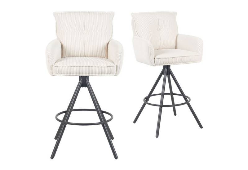 DUBI Möbel Barhocker Kira 2er-Set, Chrom, 360° drehbar, höhenverstellbar im 2er-Set von DUBI Möbel