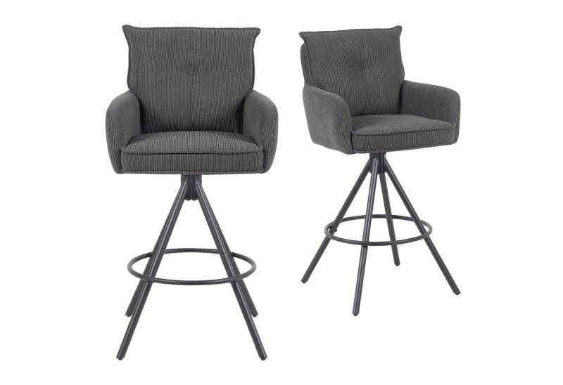 DUBI Möbel Barhocker Kira 2er-Set, Chrom, 360° drehbar, höhenverstellbar im 2er-Set von DUBI Möbel