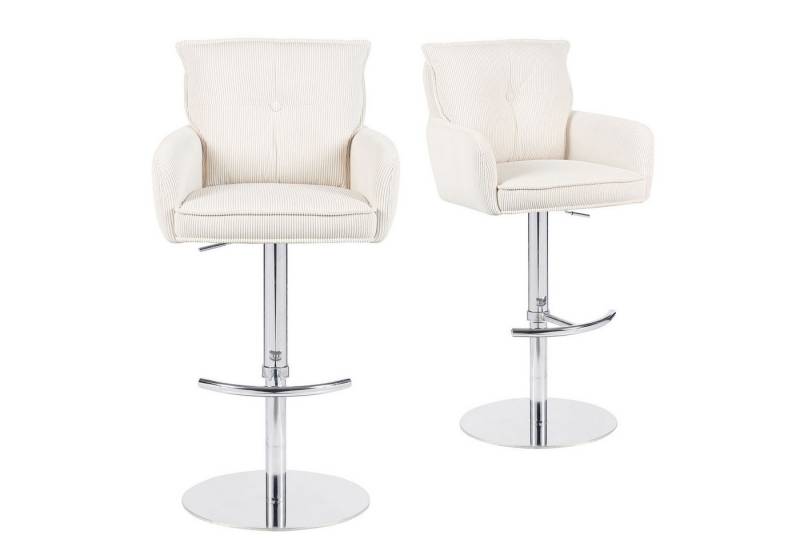 DUBI Möbel Barhocker Kira 2er-Set, Chrom, 360° drehbar, höhenverstellbar im 2er-Set von DUBI Möbel