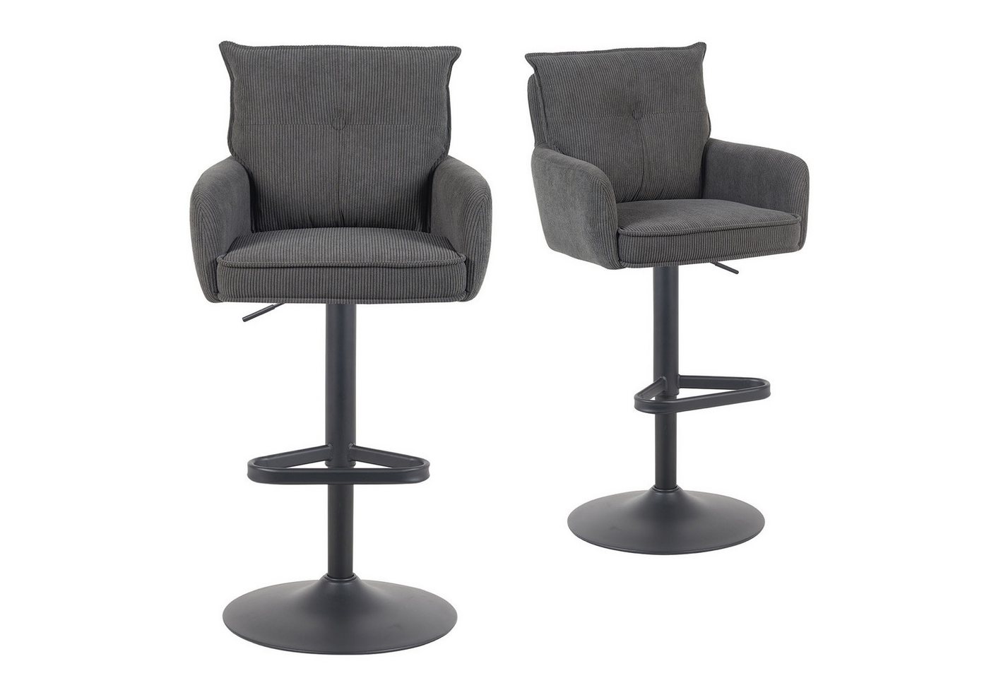 DUBI Möbel Barhocker Kira 2er-Set, Chrom, 360° drehbar, höhenverstellbar im 2er-Set DUBI Möbel Barhocker Kira 2er-Set, Chrom, 360° drehbar, höhenverstellbar im 2er-Set von DUBI Möbel