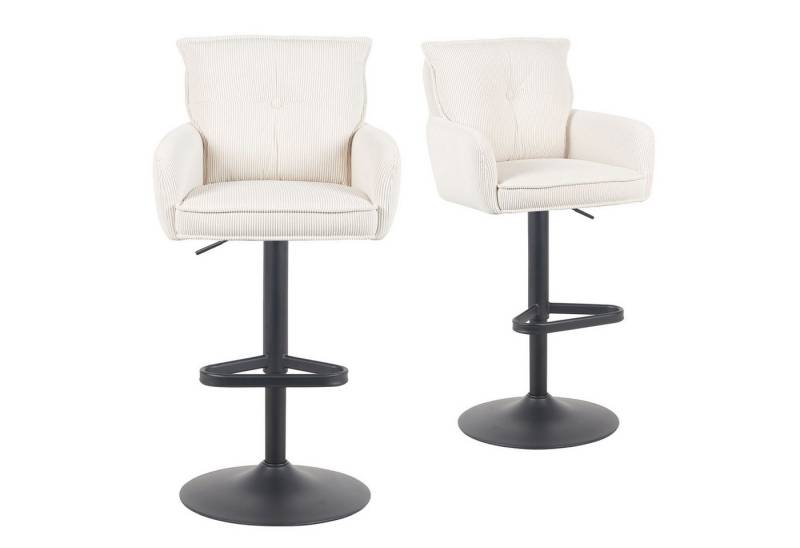 DUBI Möbel Barhocker Kira 2er-Set, Chrom, 360° drehbar, höhenverstellbar im 2er-Set von DUBI Möbel