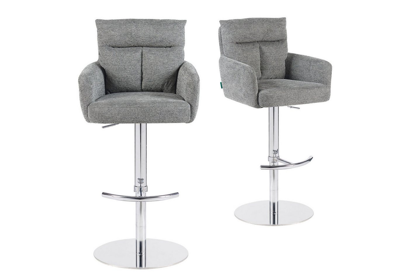 DUBI Möbel Barhocker Leo 2er-Set, Chrom, 360° drehbar, höhenverstellbar im 2er-Set von DUBI Möbel