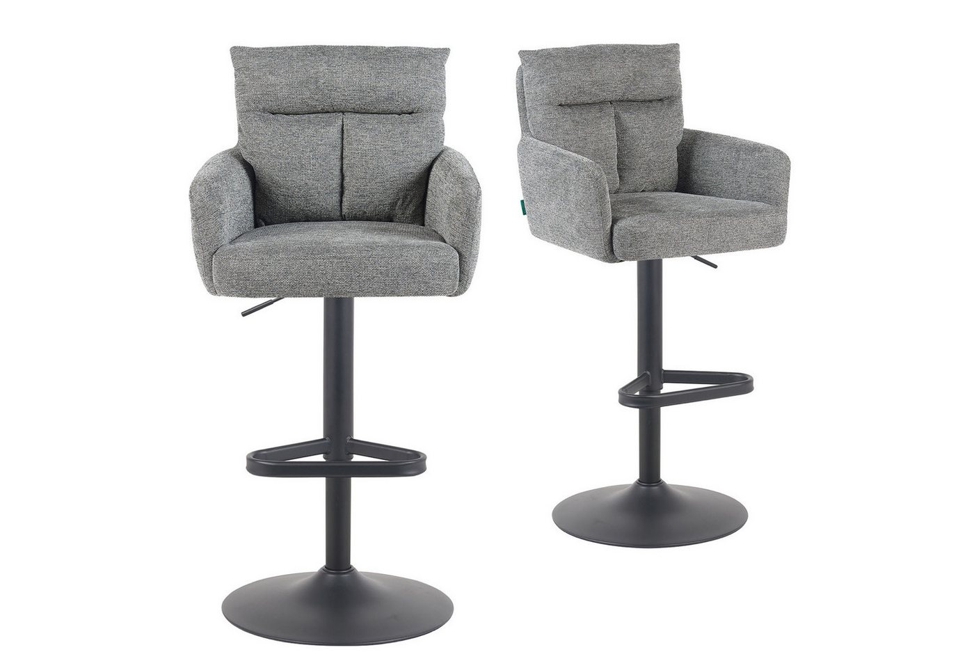 DUBI Möbel Barhocker Leo 2er-Set, Chrom, 360° drehbar, höhenverstellbar im 2er-Set von DUBI Möbel