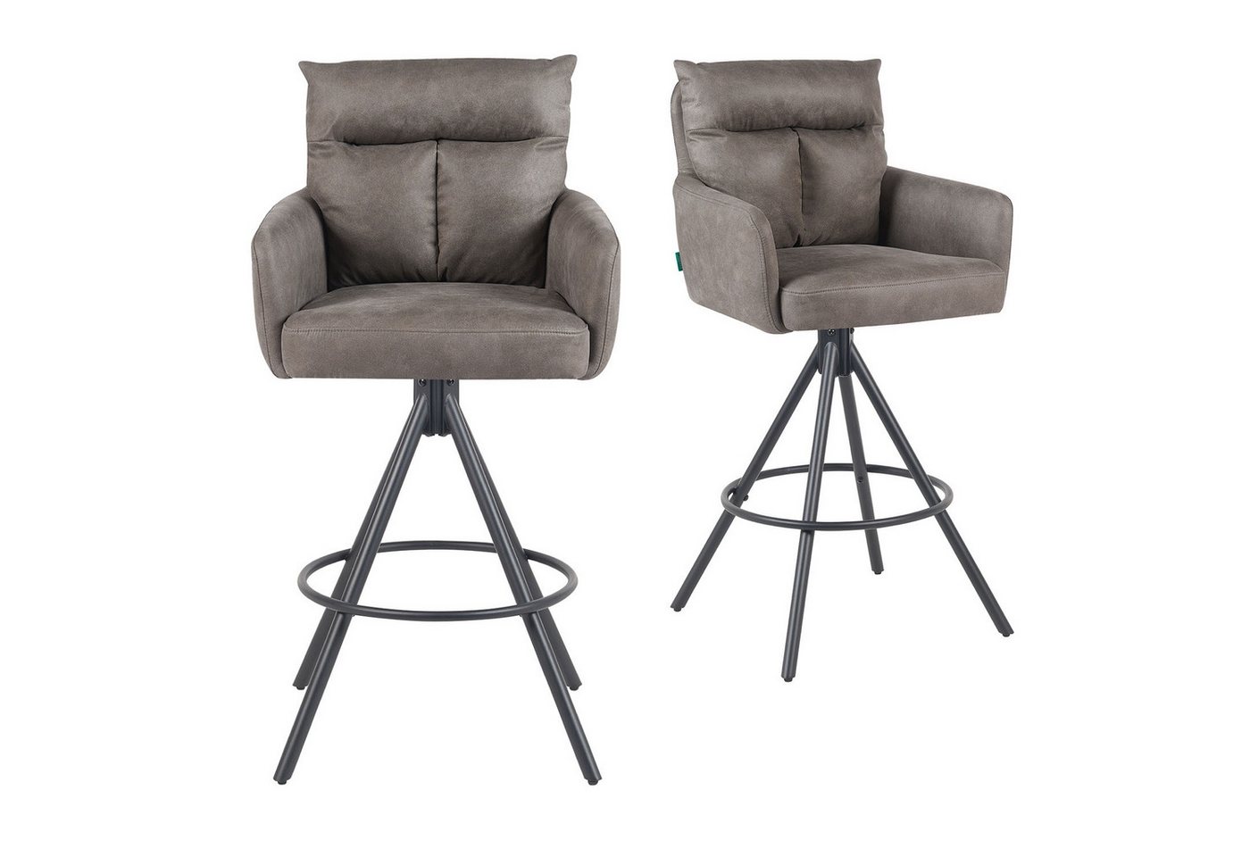 DUBI Möbel Barhocker Leo 2er-Set, Chrom, 360° drehbar, höhenverstellbar im 2er-Set DUBI Möbel Barhocker Leo 2er-Set, Chrom, 360° drehbar, höhenverstellbar im 2er-Set von DUBI Möbel