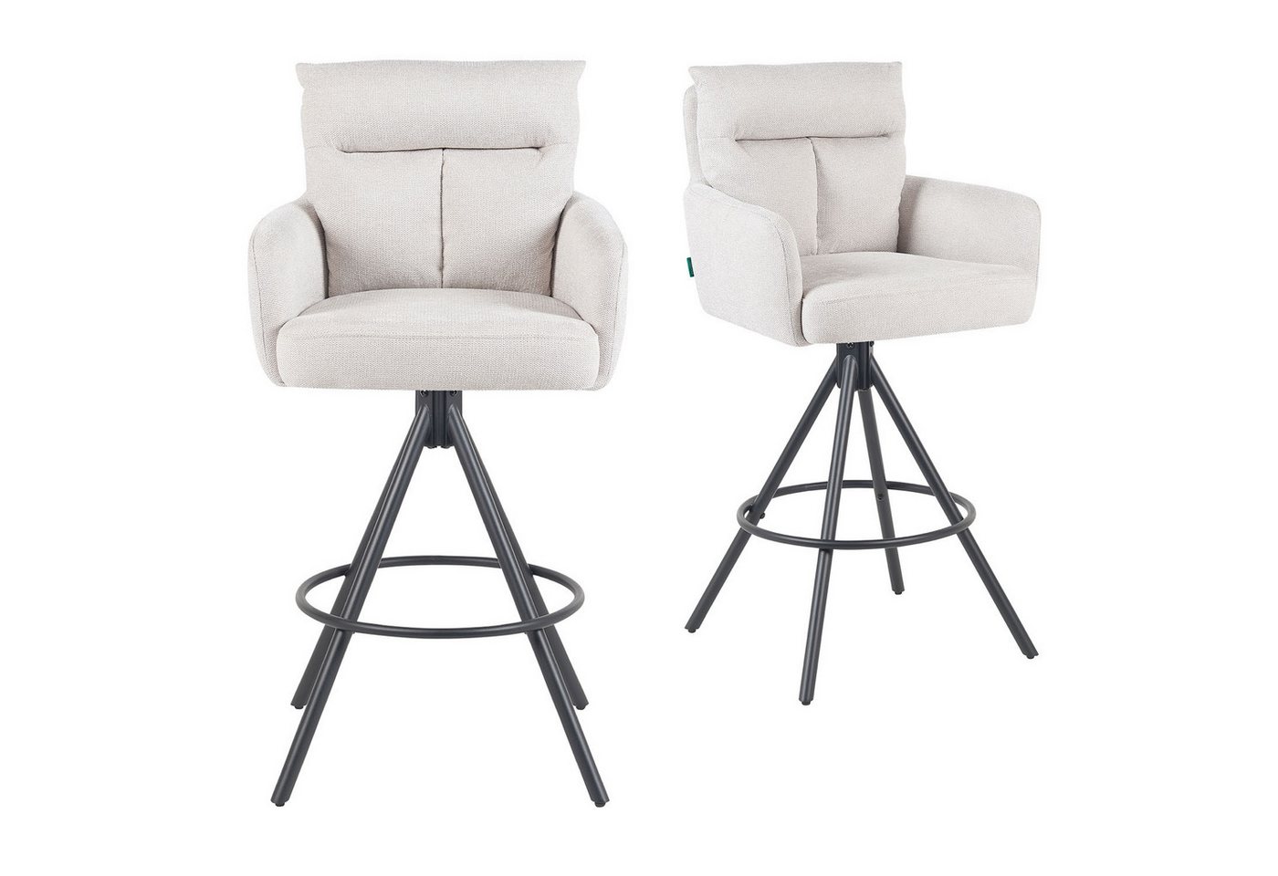 DUBI Möbel Barhocker Leo 2er-Set, Chrom, 360° drehbar, höhenverstellbar im 2er-Set von DUBI Möbel