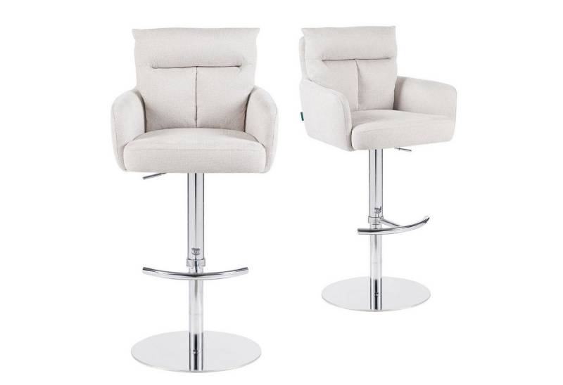 DUBI Möbel Barhocker Leo 2er-Set, Chrom, 360° drehbar, höhenverstellbar im 2er-Set von DUBI Möbel