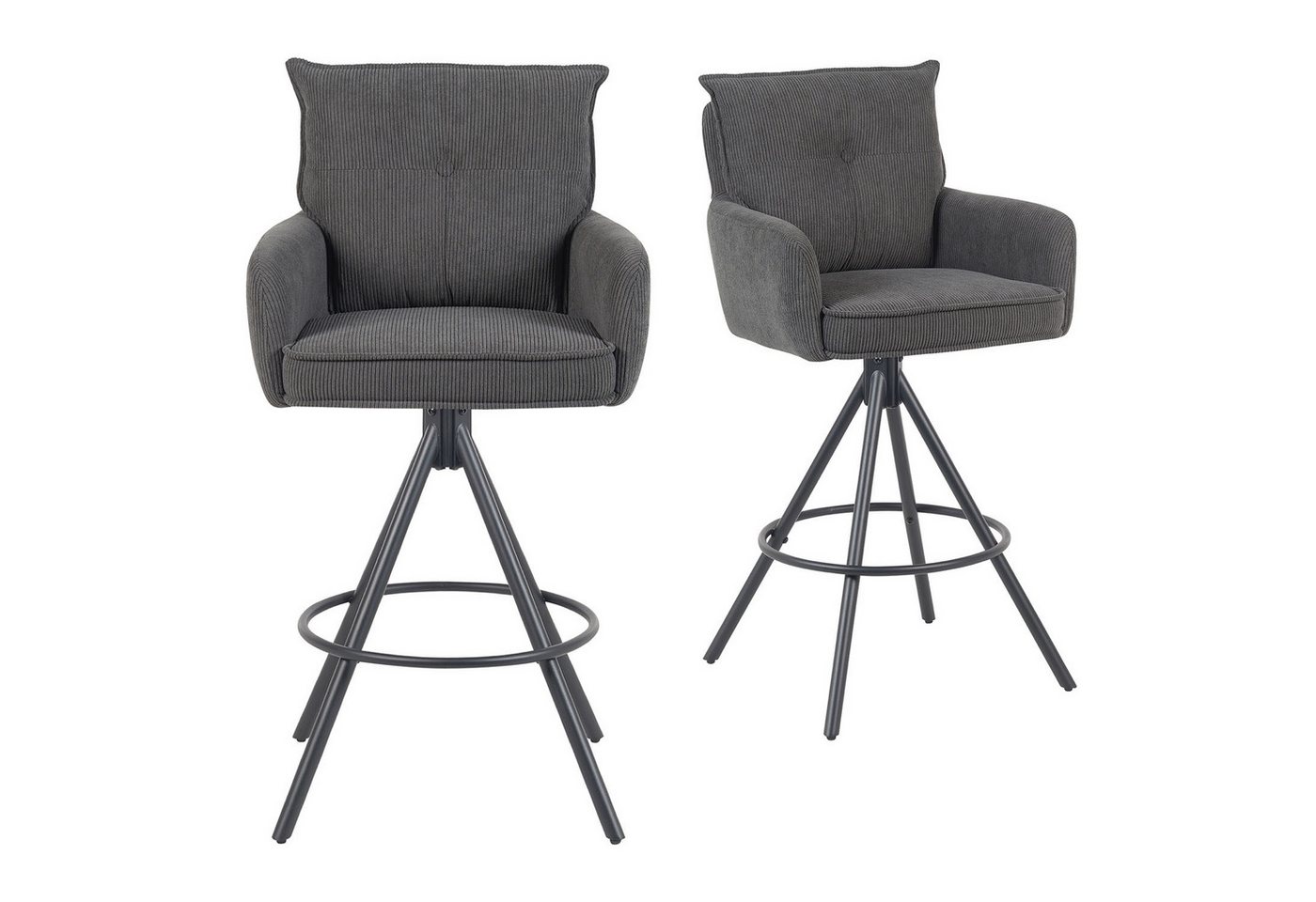 DUBI Möbel Barhocker Nila 2er-Set, Schwarz 360° drehbar im 2er-Set DUBI Möbel Barhocker Nila 2er-Set, Schwarz 360° drehbar im 2er-Set von DUBI Möbel