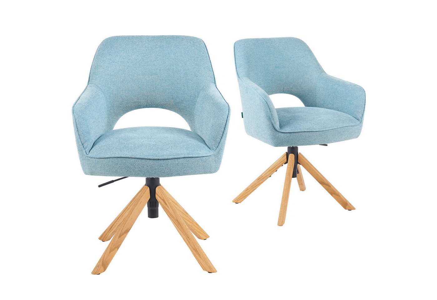DUBI Möbel Drehstuhl Mika-Amia 2er-Set, Federkern, Eiche geölt, 360° drehbar & höhenverstellbar im 2er-Set DUBI Möbel Drehstuhl Mika-Amia 2er-Set, Federkern, Eiche geölt, 360° drehbar & höhenverstellbar im 2er-Set von DUBI Möbel