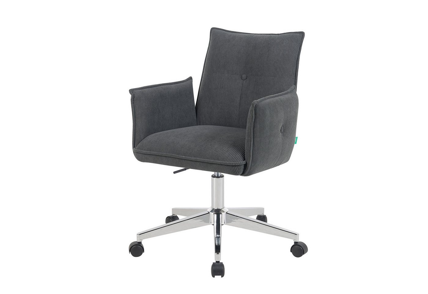 DUBI Möbel Bürostuhl Mika-Cleo, Chrom, 360° drehbar, höhenverstellbar mit 5 Rollen im 2er-Set DUBI Möbel Bürostuhl Mika-Cleo, Chrom, 360° drehbar, höhenverstellbar mit 5 Rollen im 2er-Set von DUBI Möbel