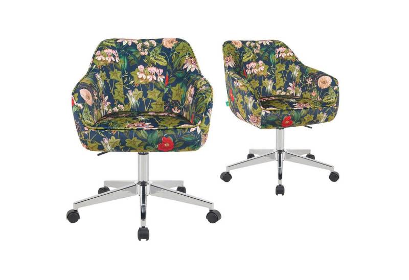 DUBI Möbel Bürostuhl Mika-Elio, Federkern, 360° drehbar, höhenverstellbar mit 5 Rollen im 2er-Set von DUBI Möbel