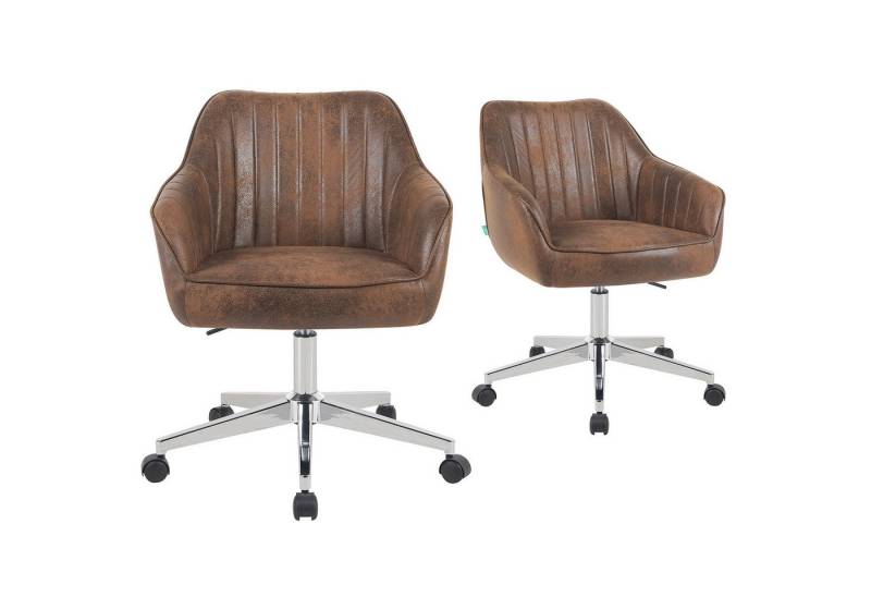 DUBI Möbel Bürostuhl Mika-Elio, Federkern, 360° drehbar, höhenverstellbar mit 5 Rollen im 2er-Set von DUBI Möbel