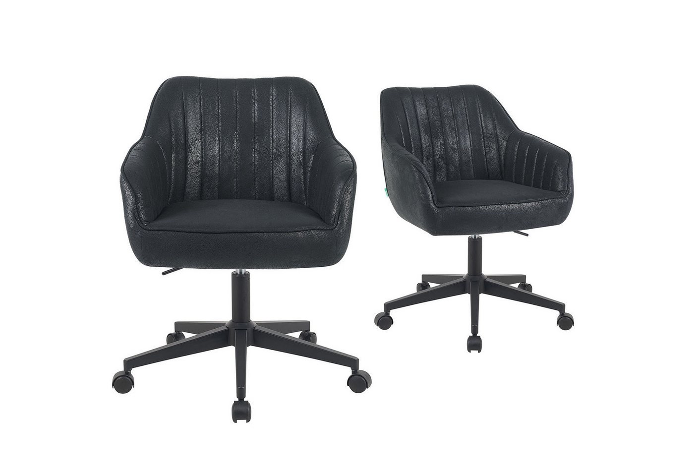 DUBI Möbel Bürostuhl Mika-Elio 2er-Set, Federkern, 360° drehbar, höhenverstellbar, mit 5 Rollen im 2er-Set DUBI Möbel Bürostuhl Mika-Elio 2er-Set, Federkern, 360° drehbar, höhenverstellbar, mit 5 Rollen im 2er-Set von DUBI Möbel