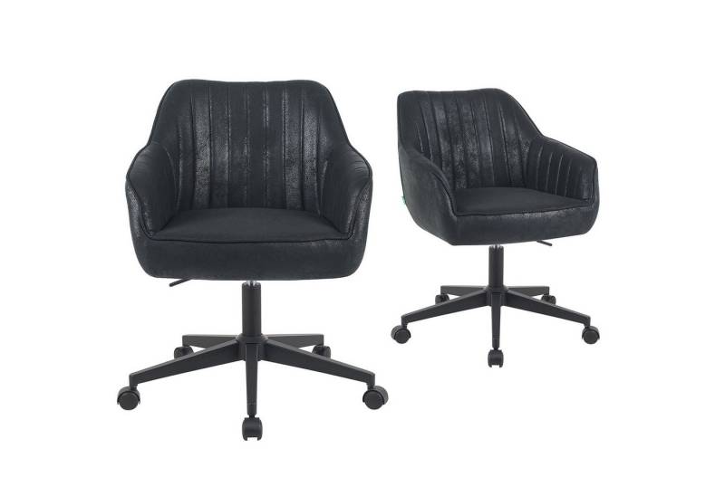 DUBI Möbel Bürostuhl Mika-Elio 2er-Set, Federkern, 360° drehbar, höhenverstellbar, mit 5 Rollen im 2er-Set DUBI Möbel Bürostuhl Mika-Elio 2er-Set, Federkern, 360° drehbar, höhenverstellbar, mit 5 Rollen im 2er-Set von DUBI Möbel