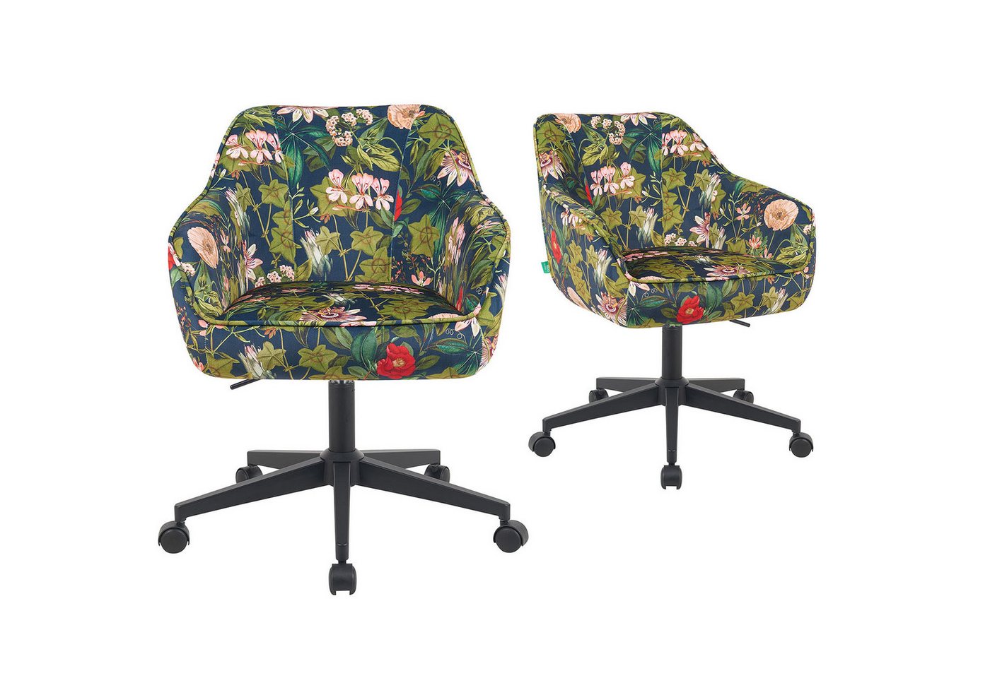 DUBI Möbel Bürostuhl Mika-Elio 2er-Set, Federkern, 360° drehbar, höhenverstellbar, mit 5 Rollen im 2er-Set DUBI Möbel Bürostuhl Mika-Elio 2er-Set, Federkern, 360° drehbar, höhenverstellbar, mit 5 Rollen im 2er-Set von DUBI Möbel