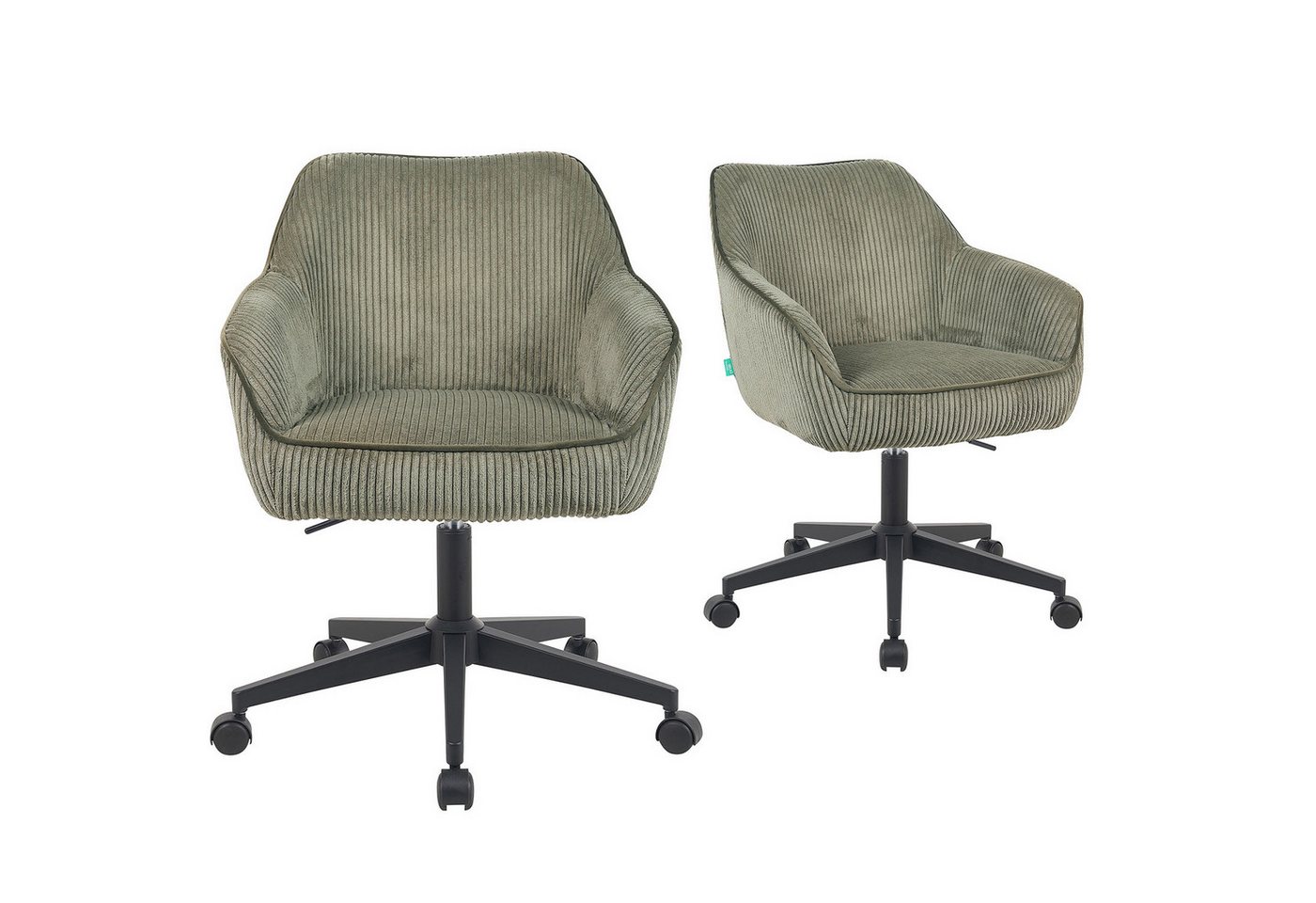 DUBI Möbel Bürostuhl Mika-Elio 2er-Set, Federkern, 360° drehbar, höhenverstellbar, mit 5 Rollen im 2er-Set DUBI Möbel Bürostuhl Mika-Elio 2er-Set, Federkern, 360° drehbar, höhenverstellbar, mit 5 Rollen im 2er-Set von DUBI Möbel