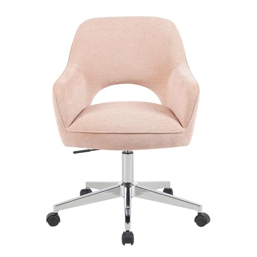 DUBI Möbel Bürostuhl Mika-Faro, Rosa, Gestell mit Rollen 360° drehbar, höhenverstellbar, Chrom von DUBI Möbel