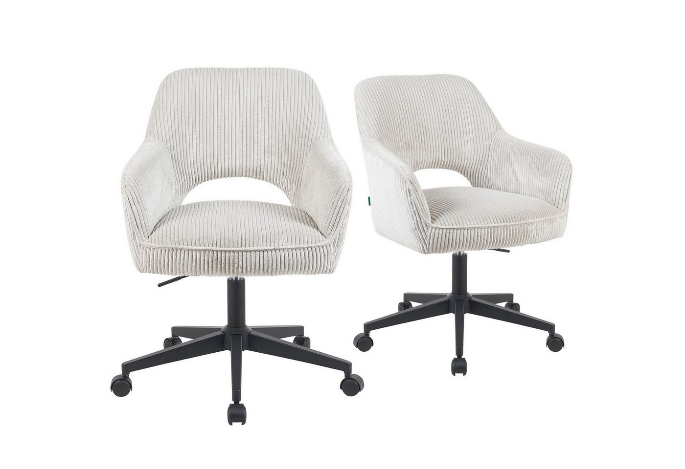 DUBI Möbel Bürostuhl Mika-Ilvy 2er-Set, Federkern, 360° drehbar, höhenverstellbar, mit 5 Rollen im 2er-Set von DUBI Möbel