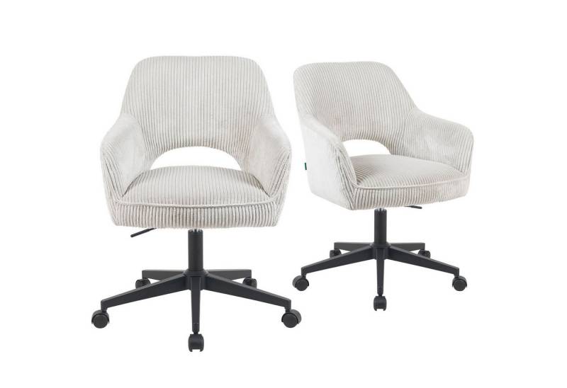 DUBI Möbel Bürostuhl Mika-Ilvy 2er-Set, Federkern, 360° drehbar, höhenverstellbar, mit 5 Rollen im 2er-Set von DUBI Möbel