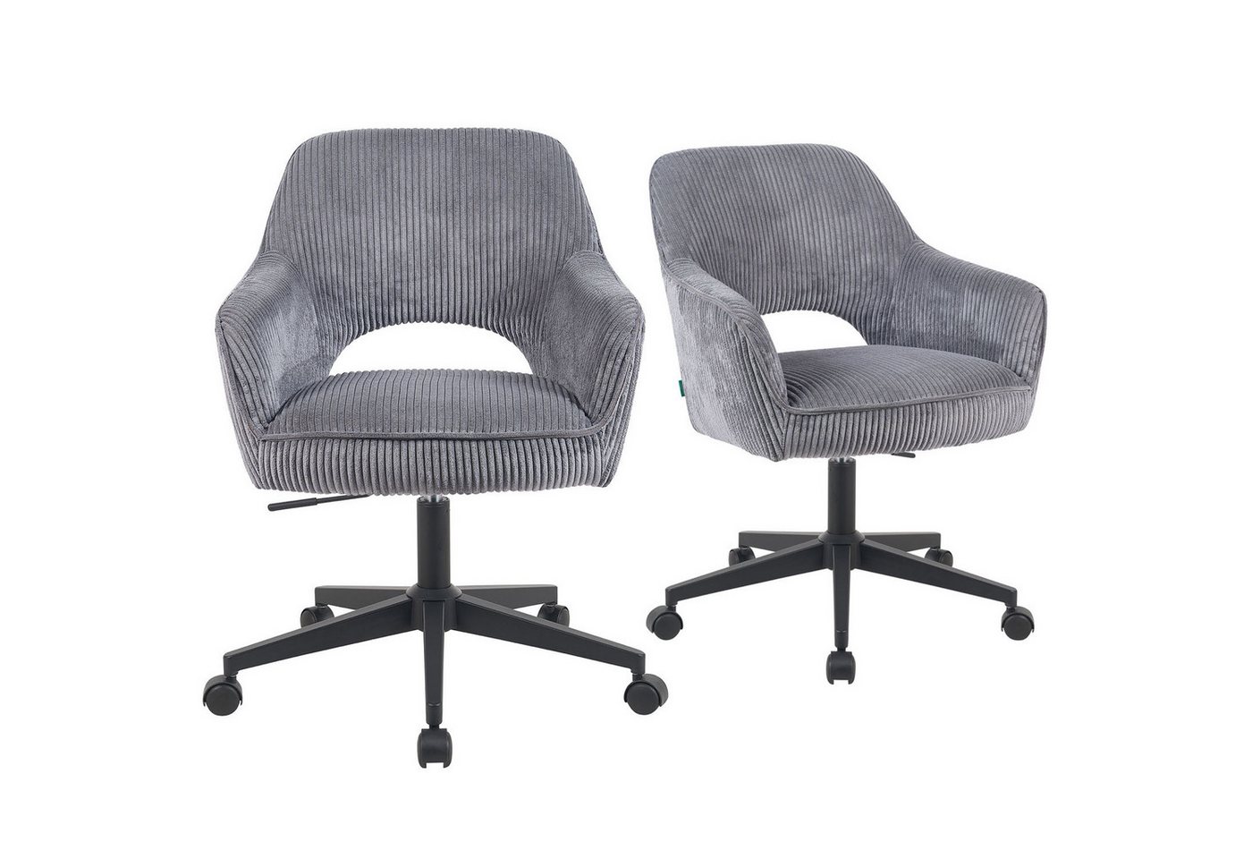 DUBI Möbel Bürostuhl Mika-Ilvy 2er-Set, Federkern, 360° drehbar, höhenverstellbar, mit 5 Rollen im 2er-Set von DUBI Möbel