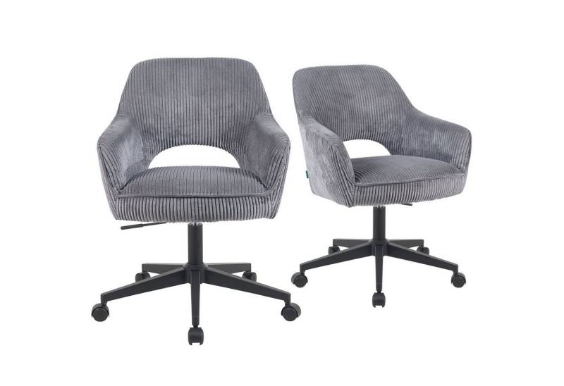 DUBI Möbel Bürostuhl Mika-Ilvy 2er-Set, Federkern, 360° drehbar, höhenverstellbar, mit 5 Rollen im 2er-Set von DUBI Möbel