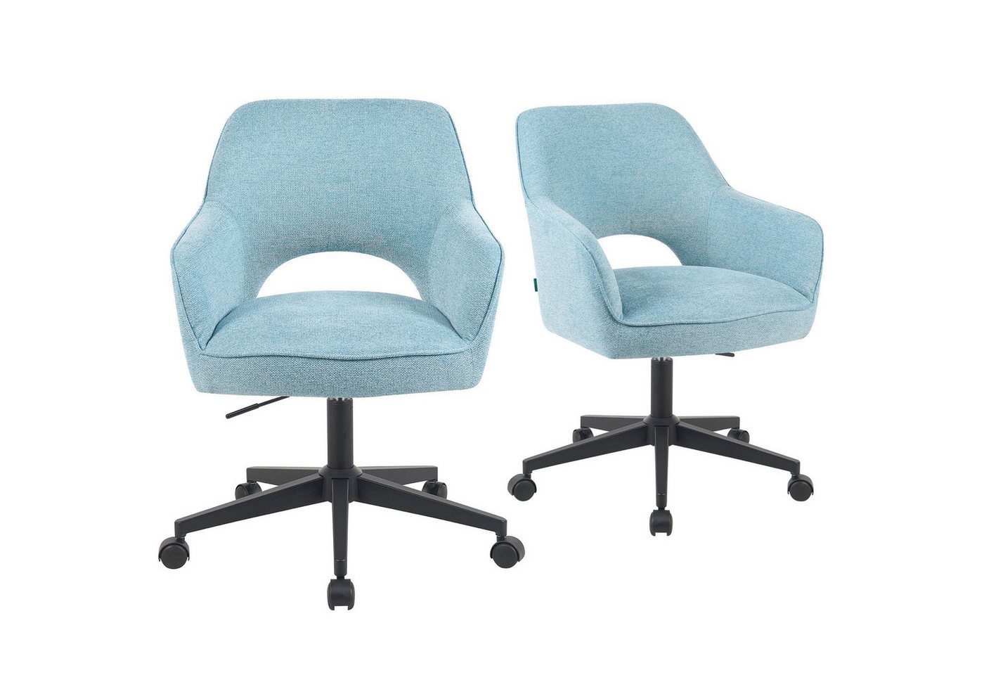 DUBI Möbel Bürostuhl Mika-Ilvy 2er-Set, Federkern, 360° drehbar, höhenverstellbar, mit 5 Rollen im 2er-Set DUBI Möbel Bürostuhl Mika-Ilvy 2er-Set, Federkern, 360° drehbar, höhenverstellbar, mit 5 Rollen im 2er-Set von DUBI Möbel