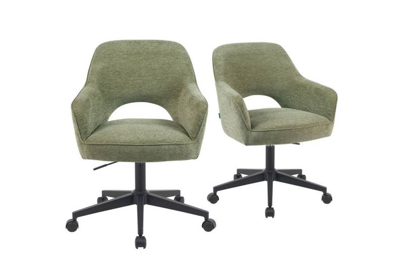 DUBI Möbel Bürostuhl Mika-Ilvy 2er-Set, Federkern, 360° drehbar, höhenverstellbar, mit 5 Rollen im 2er-Set von DUBI Möbel