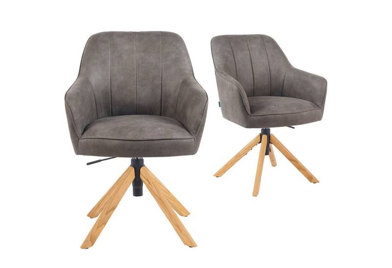 DUBI Möbel Drehstuhl Mika-Jaro 2er-Set, Federkern, Eiche geölt, 360° drehbar & höhenverstellbar im 2er-Set DUBI Möbel Drehstuhl Mika-Jaro 2er-Set, Federkern, Eiche geölt, 360° drehbar & höhenverstellbar im 2er-Set von DUBI Möbel
