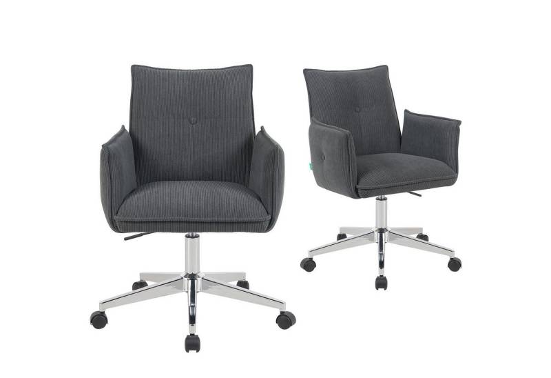 DUBI Möbel Bürostuhl Mika-Malu, Federkern, 360° drehbar, höhenverstellbar mit 5 Rollen im 2er-Set von DUBI Möbel