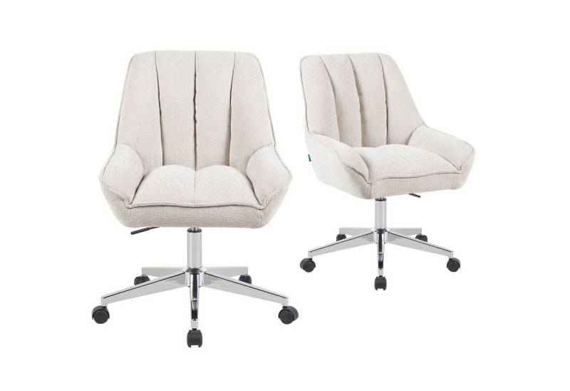 DUBI Möbel Bürostuhl Mika-Megan 2er-Set, Chrom, 360° drehbar, höhenverstellbar mit 5 Rollen im 2er-Set von DUBI Möbel