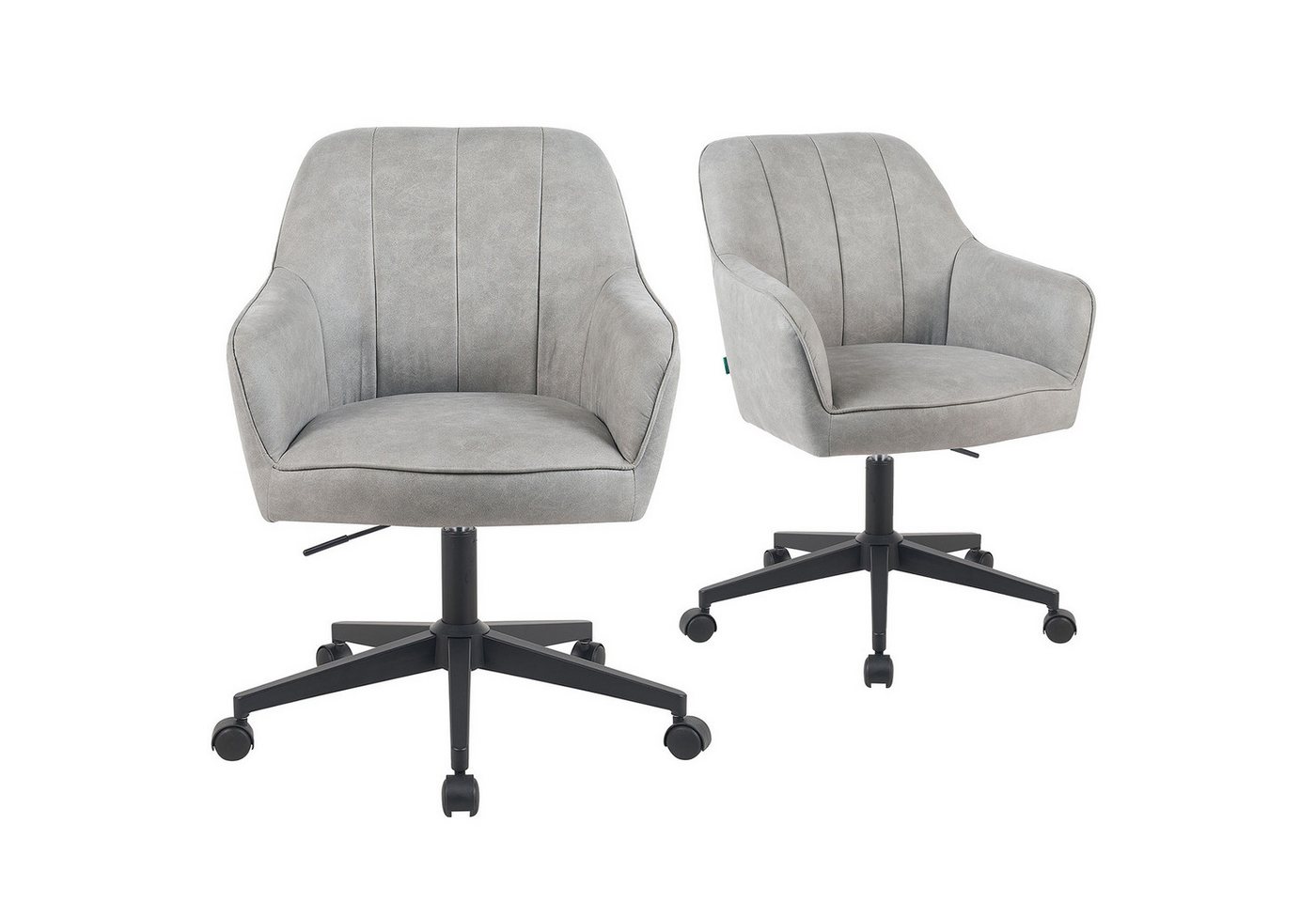 DUBI Möbel Bürostuhl Mika-Nika 2er-Set, Federkern, 360° drehbar, höhenverstellbar, mit 5 Rollen im 2er-Set von DUBI Möbel