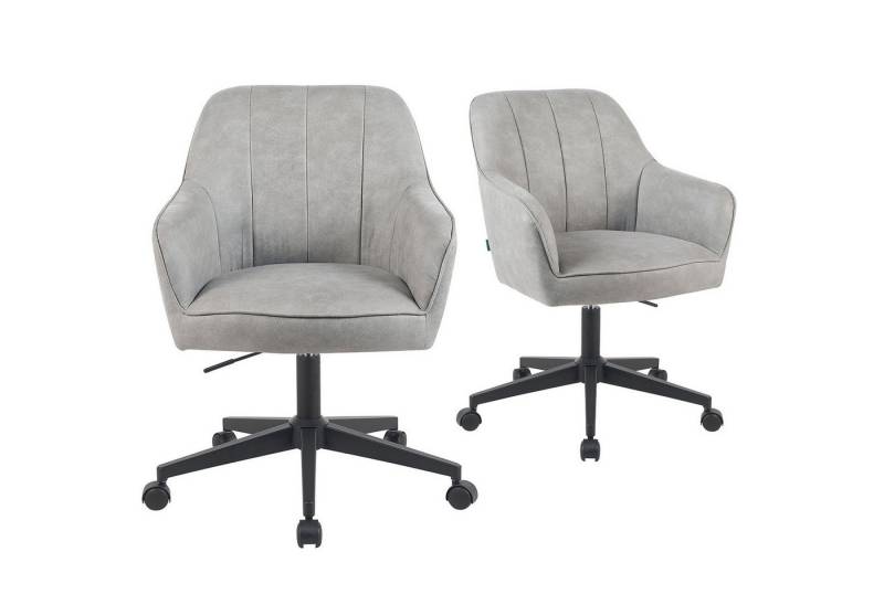 DUBI Möbel Bürostuhl Mika-Nika 2er-Set, Federkern, 360° drehbar, höhenverstellbar, mit 5 Rollen im 2er-Set von DUBI Möbel