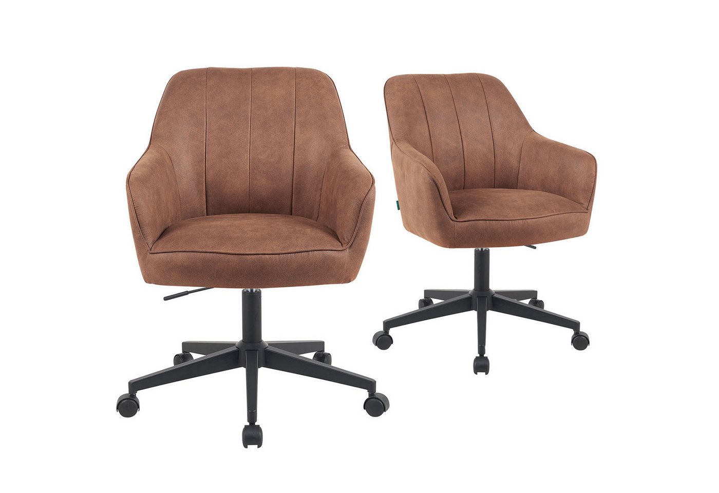 DUBI Möbel Bürostuhl Mika-Nika 2er-Set, Federkern, 360° drehbar, höhenverstellbar, mit 5 Rollen im 2er-Set von DUBI Möbel