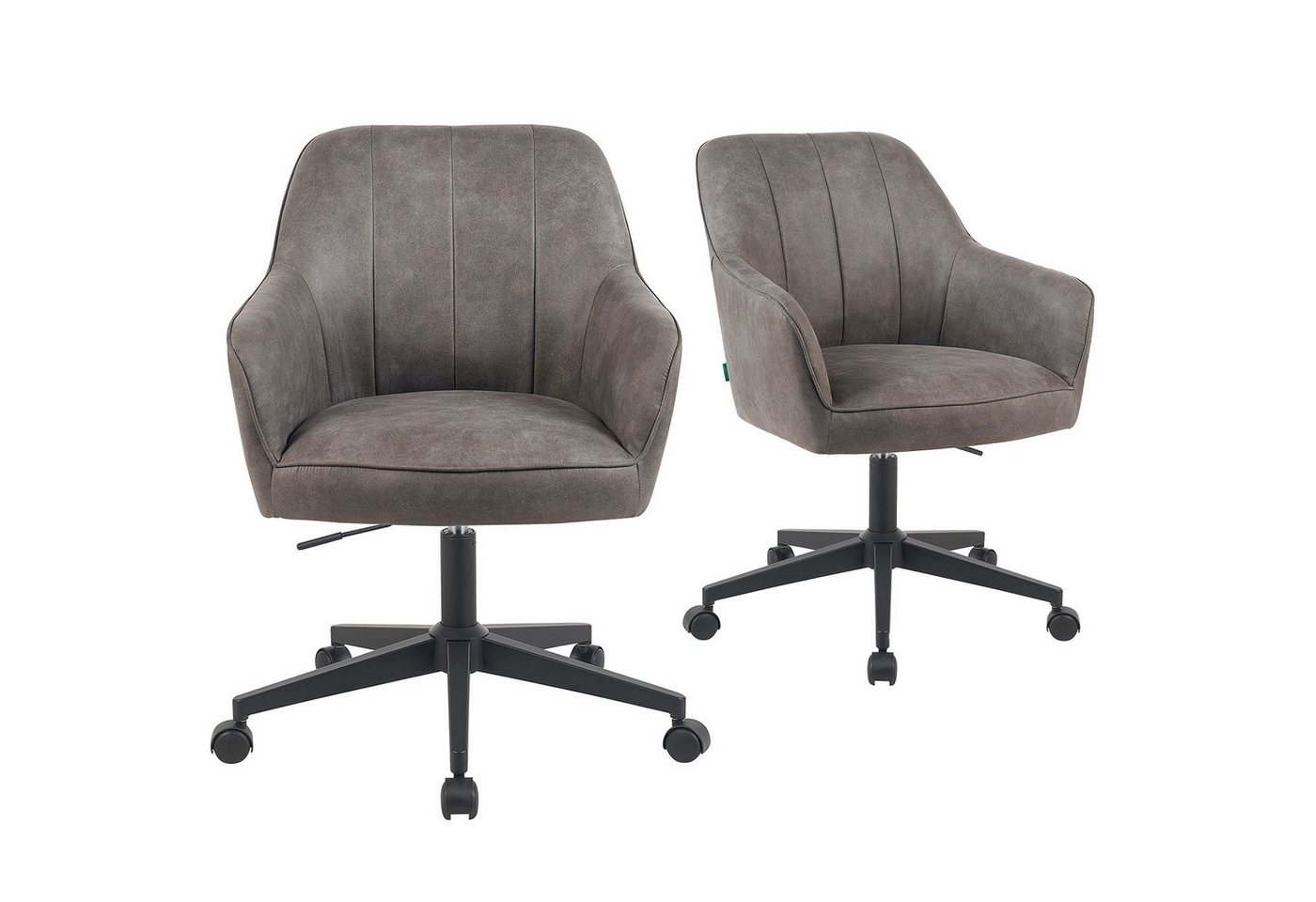 DUBI Möbel Bürostuhl Mika-Nika 2er-Set, Federkern, 360° drehbar, höhenverstellbar, mit 5 Rollen im 2er-Set von DUBI Möbel
